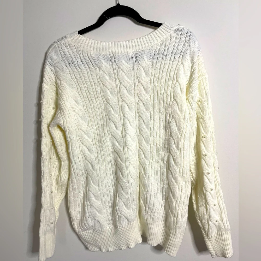 NWT Joe fresh white Pearl sweater size M - Picture 6 of 6